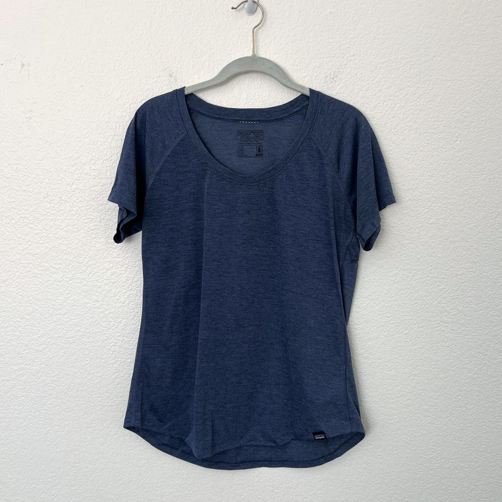 [Patagonia] Navy Capilene Cool Trail Scoop Neck Short Sleeve T-Shirt Sz Medium M